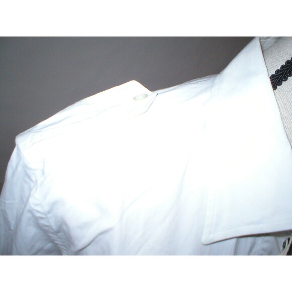 NWT New Womens L Designer PORT 57 White Top Blouse Button Down Dress Italy LS - Picture 4 of 11